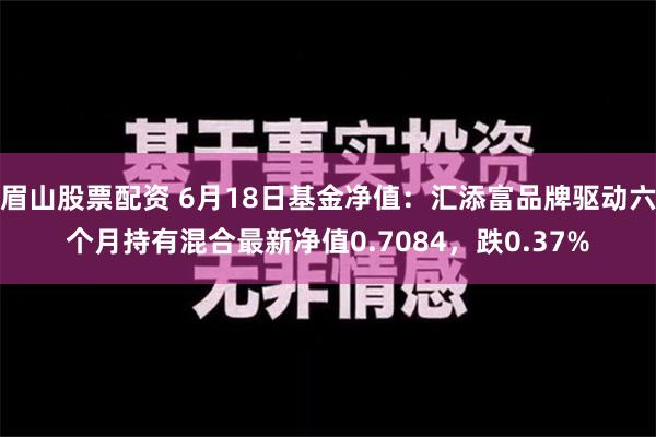 眉山股票配资 6月18日基金净值：汇添富品牌驱动六个月持有混合最新净值0.7084，跌0.37%