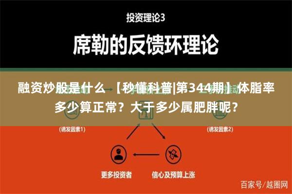 融资炒股是什么 【秒懂科普|第344期】体脂率多少算正常？大于多少属肥胖呢？