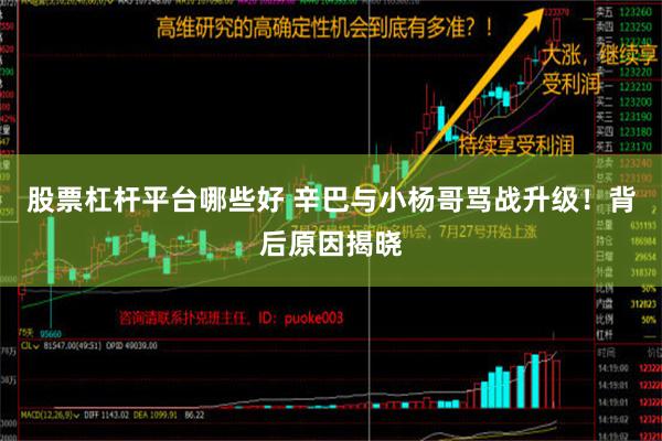 股票杠杆平台哪些好 辛巴与小杨哥骂战升级！背后原因揭晓